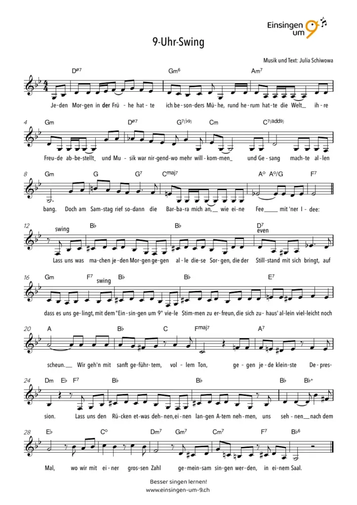 Notenvorschau: 9-Uhr-Swing