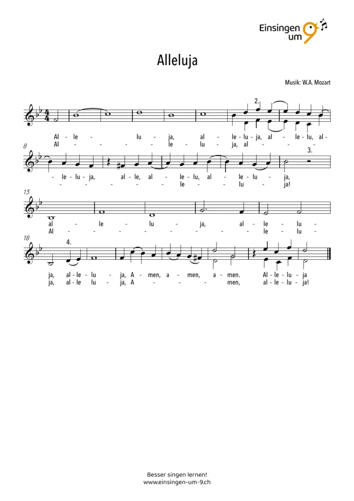 Notenvorschau: Alleluja_Mozart_1
