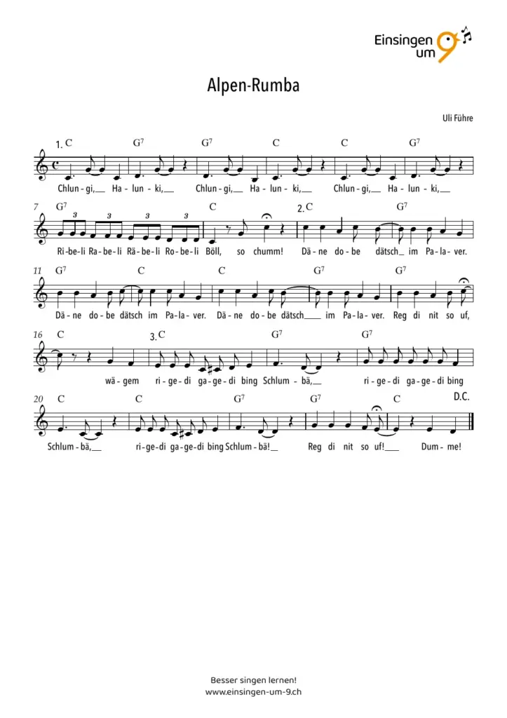 Alpen Rumba – Notenvorschau