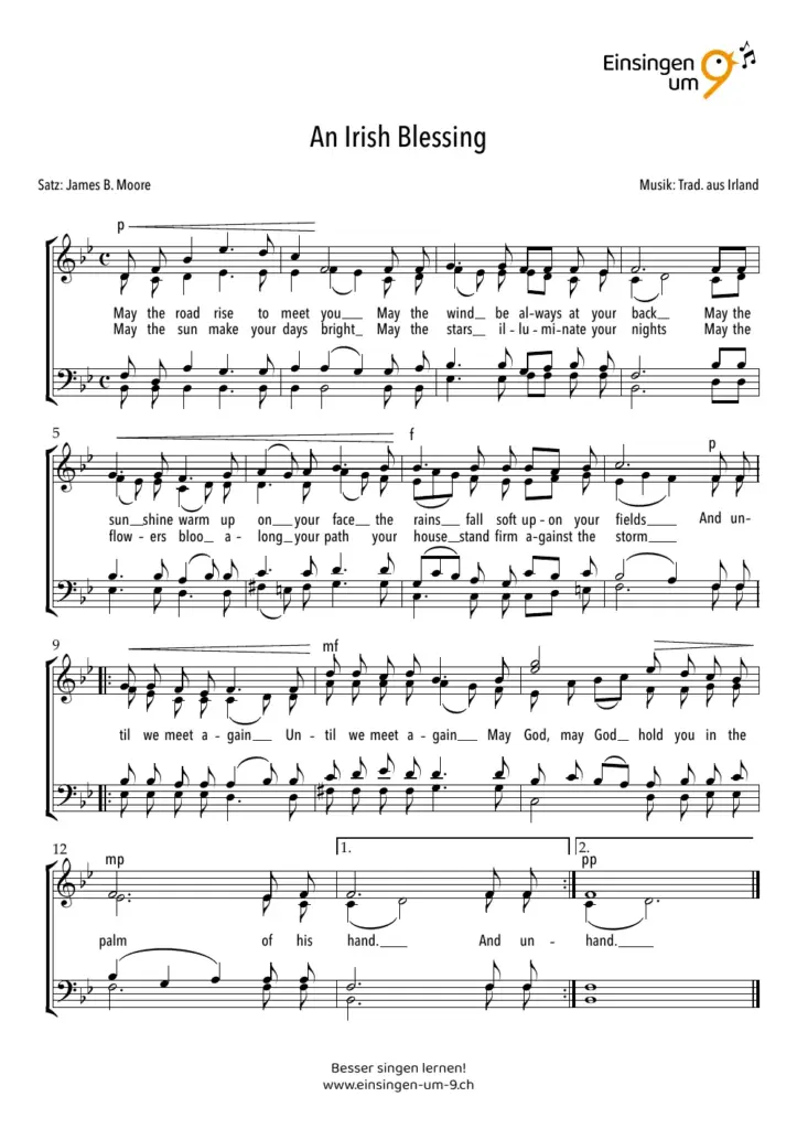 An Irish Blessing – Notenvorschau