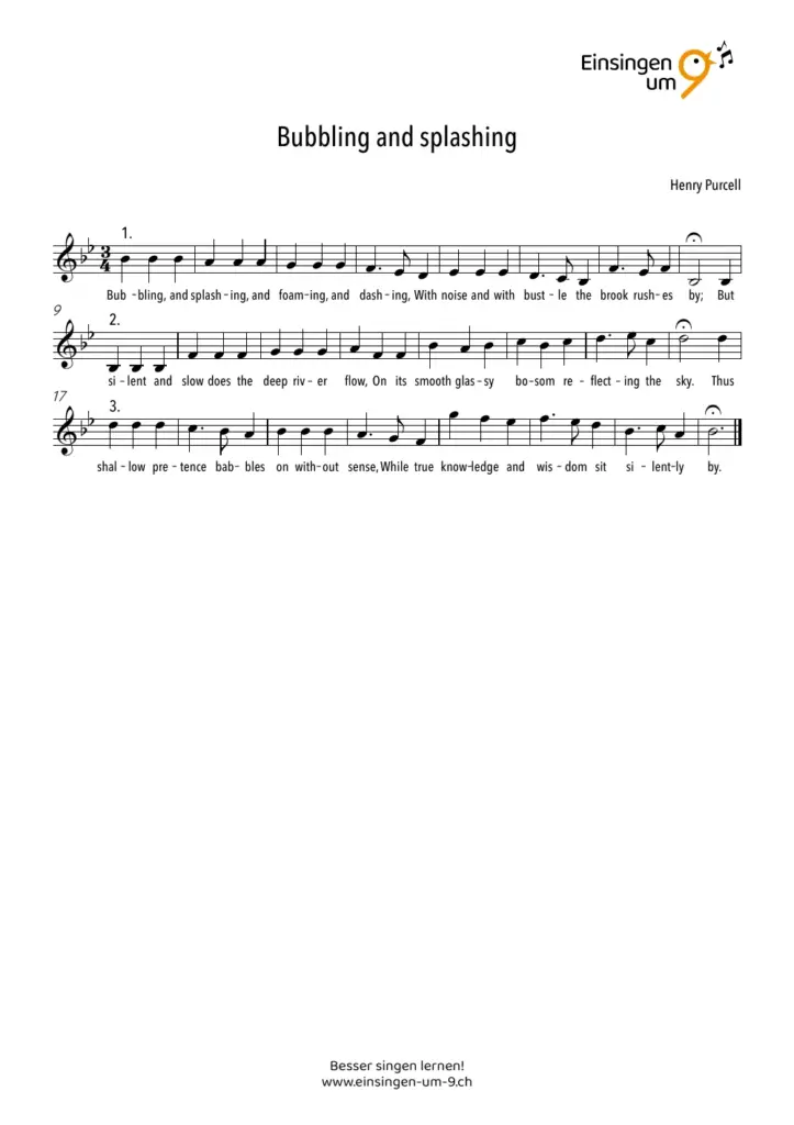 Bubbling and splashing – Notenvorschau