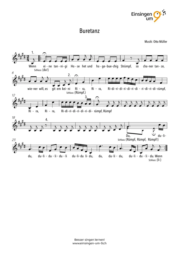Buretanz – Notenvorschau