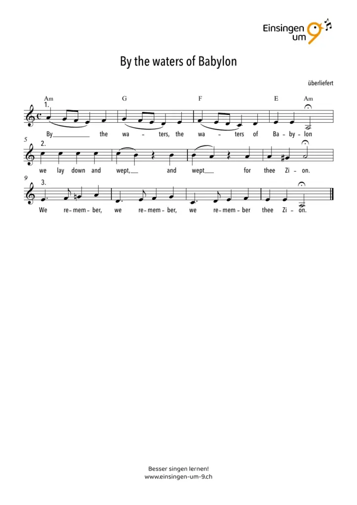 By the waters of Babylon – Notenvorschau