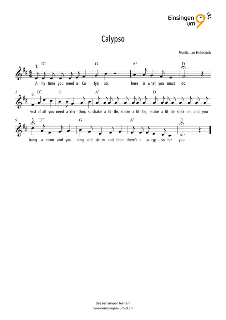 Calypso – Notenvorschau