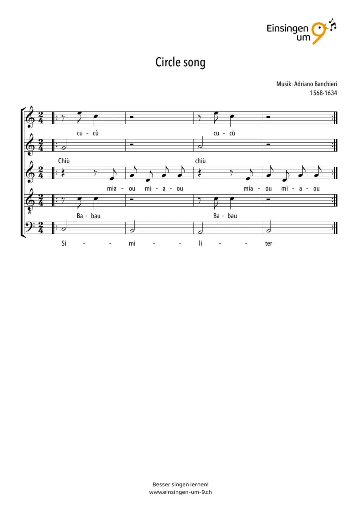 Circle song – Notenvorschau