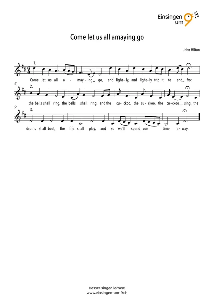 Come let us all amaying go – Notenvorschau