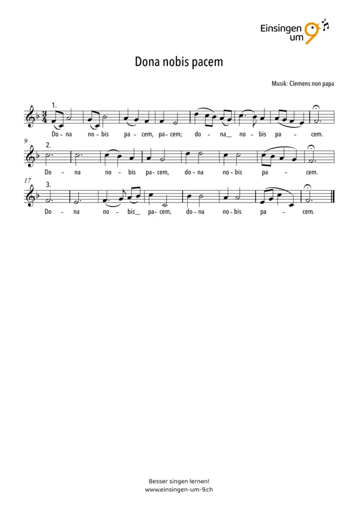 Notenvorschau: Dona nobis pacem