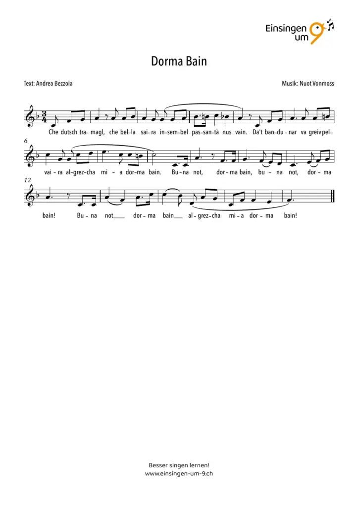 Dorma Bain – Notenvorschau