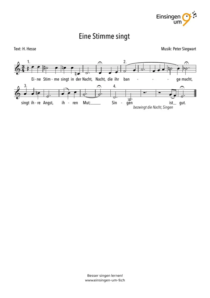 Notenvorschau: Eine Stimme singt