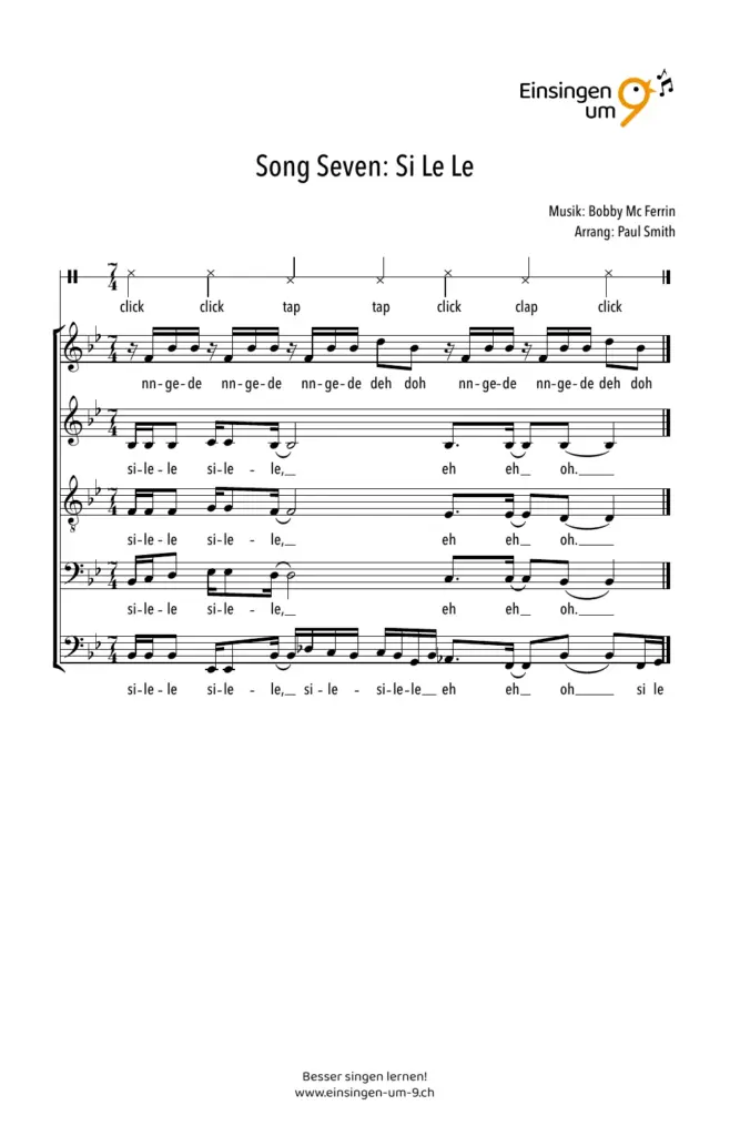 Song Seven: Si Le Le – Notenvorschau