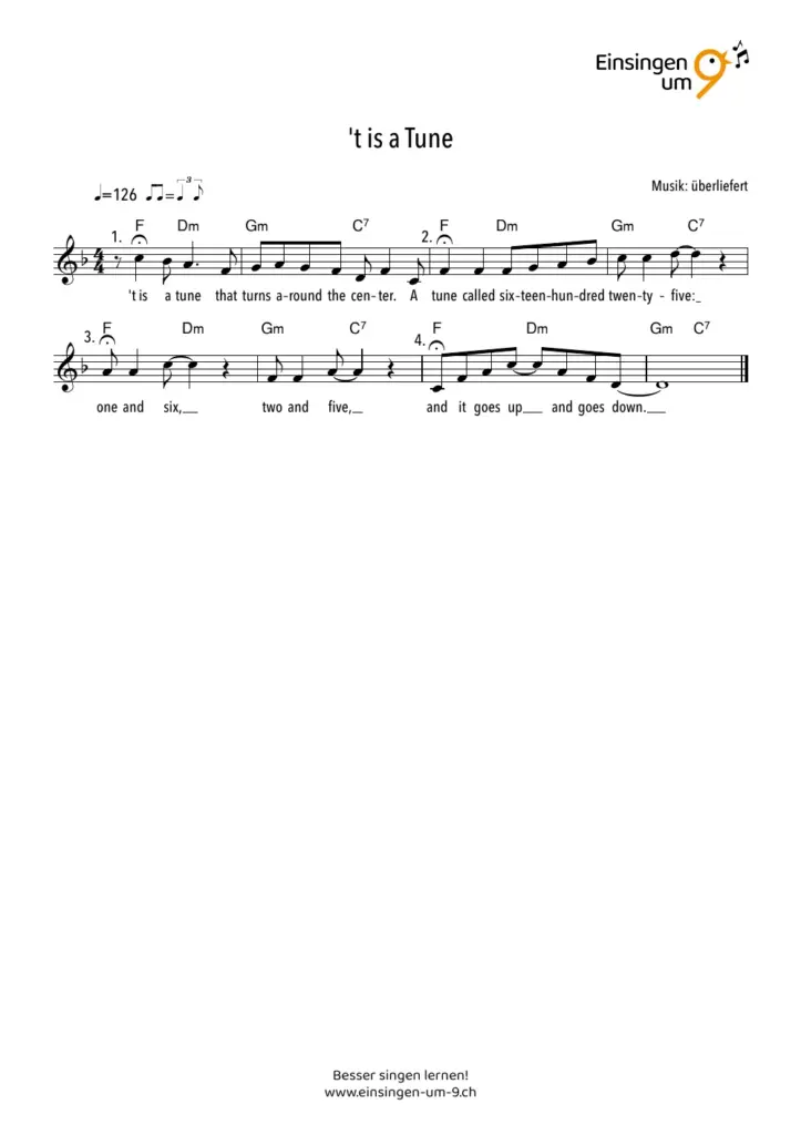 Notenvorschau: ‚t is a Tune